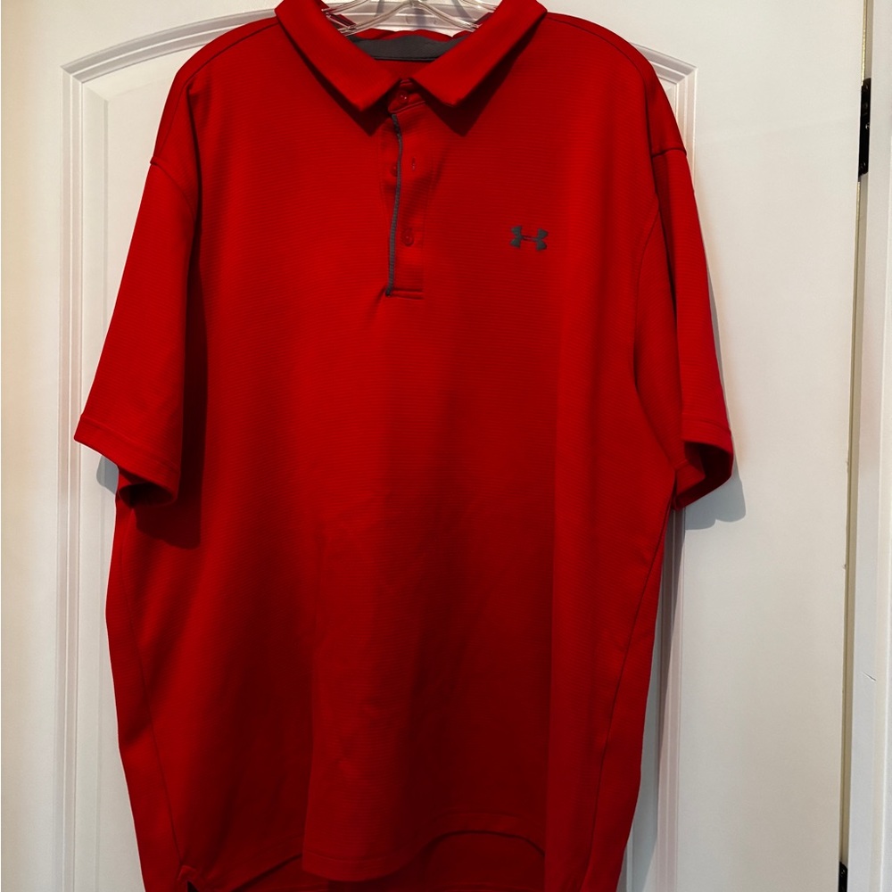 under amour polo ~ relaxed fit/ short sleeved ~ red ~ 3x~ like new